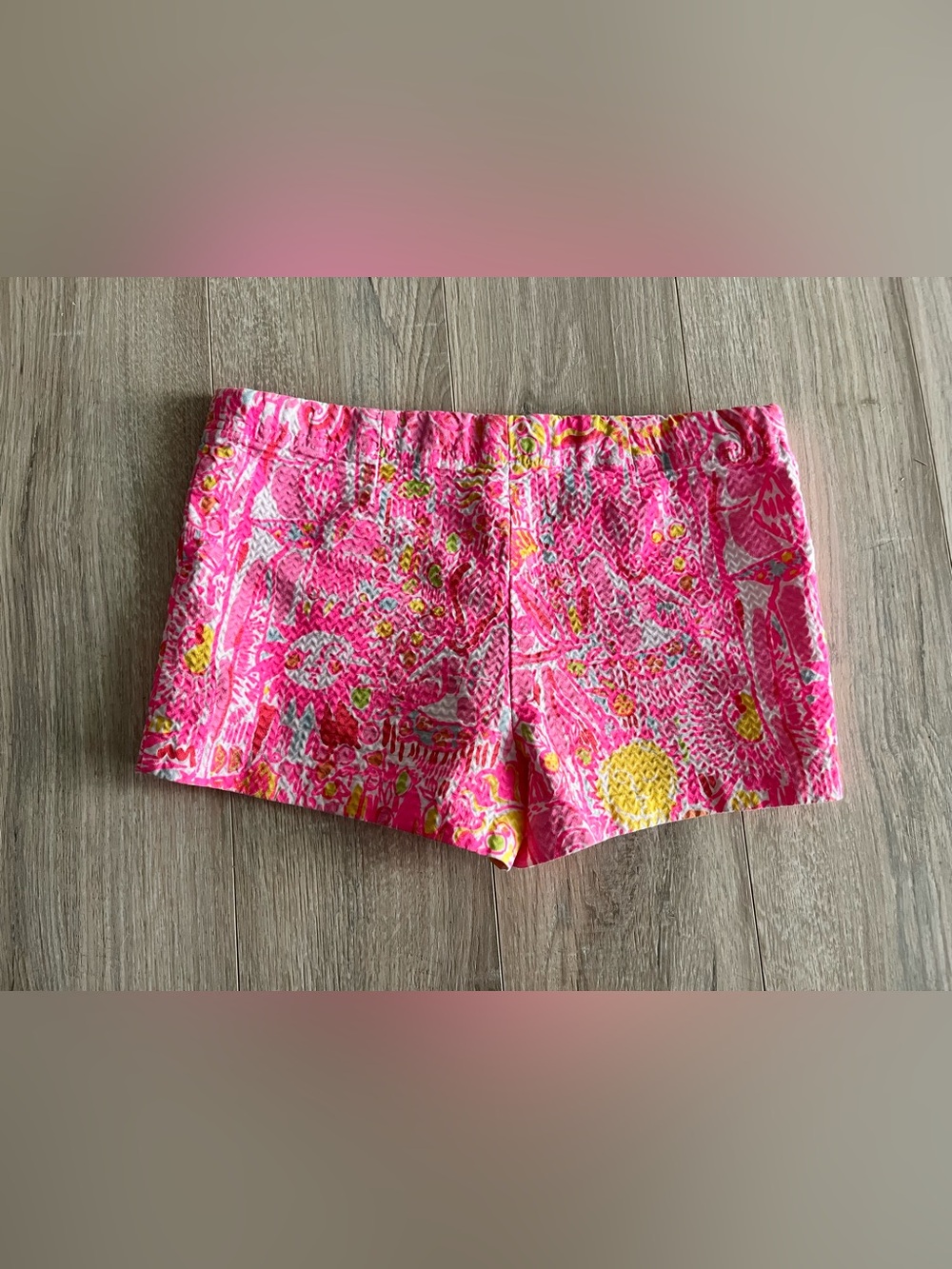 Lilly Pulitzer Girl’s Pink Shorts More Kinis in the Keys Pull-on Adjustable 14 - Picture 8 of 8